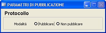 parametri di pubblicazione